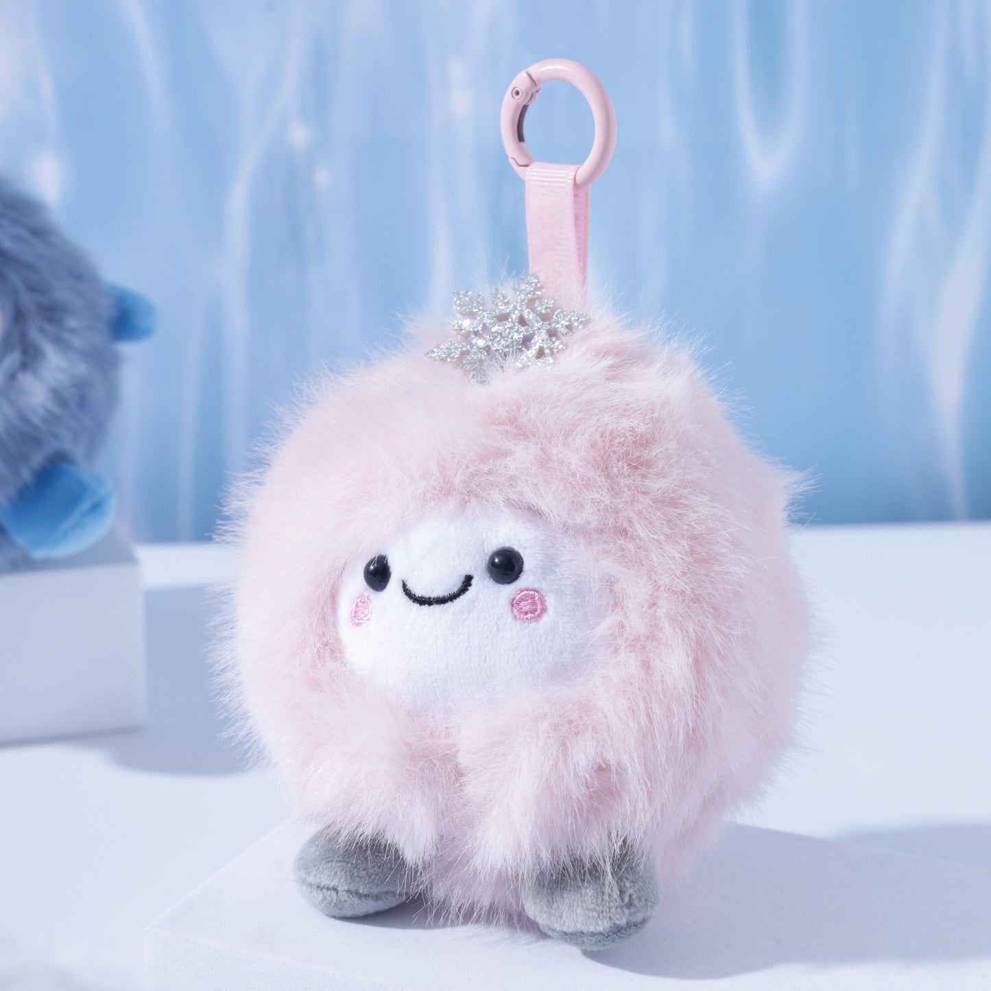 Cute Plush Snowball Keychain Bag Charm