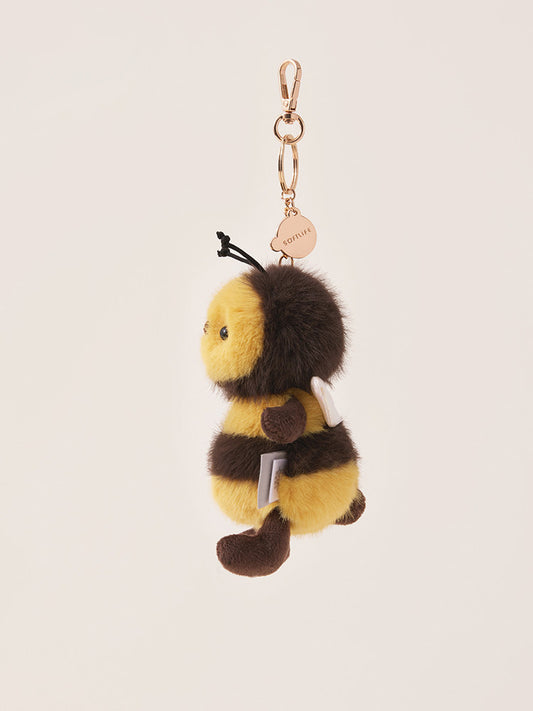 Fluffy Bumblebee Pom-Pom Plush charm– Sweet Buzz of Cuteness