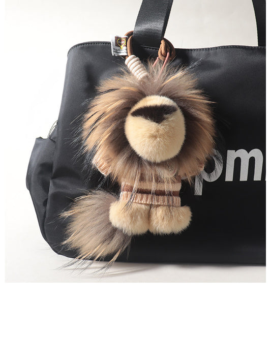 Majestic Fluffy Lion Pom-Pom Pulsh Charm– The King of Cuteness Roars!