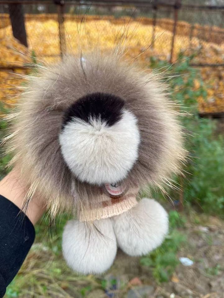 Majestic Fluffy Lion Pom-Pom Pulsh Charm– The King of Cuteness Roars!