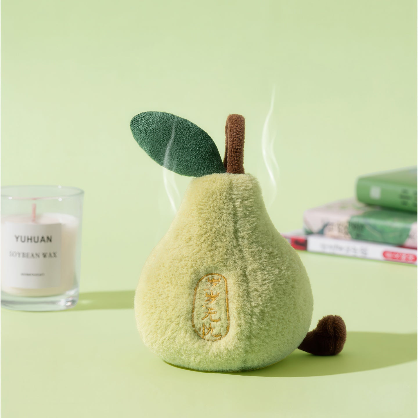 Cute Pear Plush Keychain Stress Relief Bag Charm