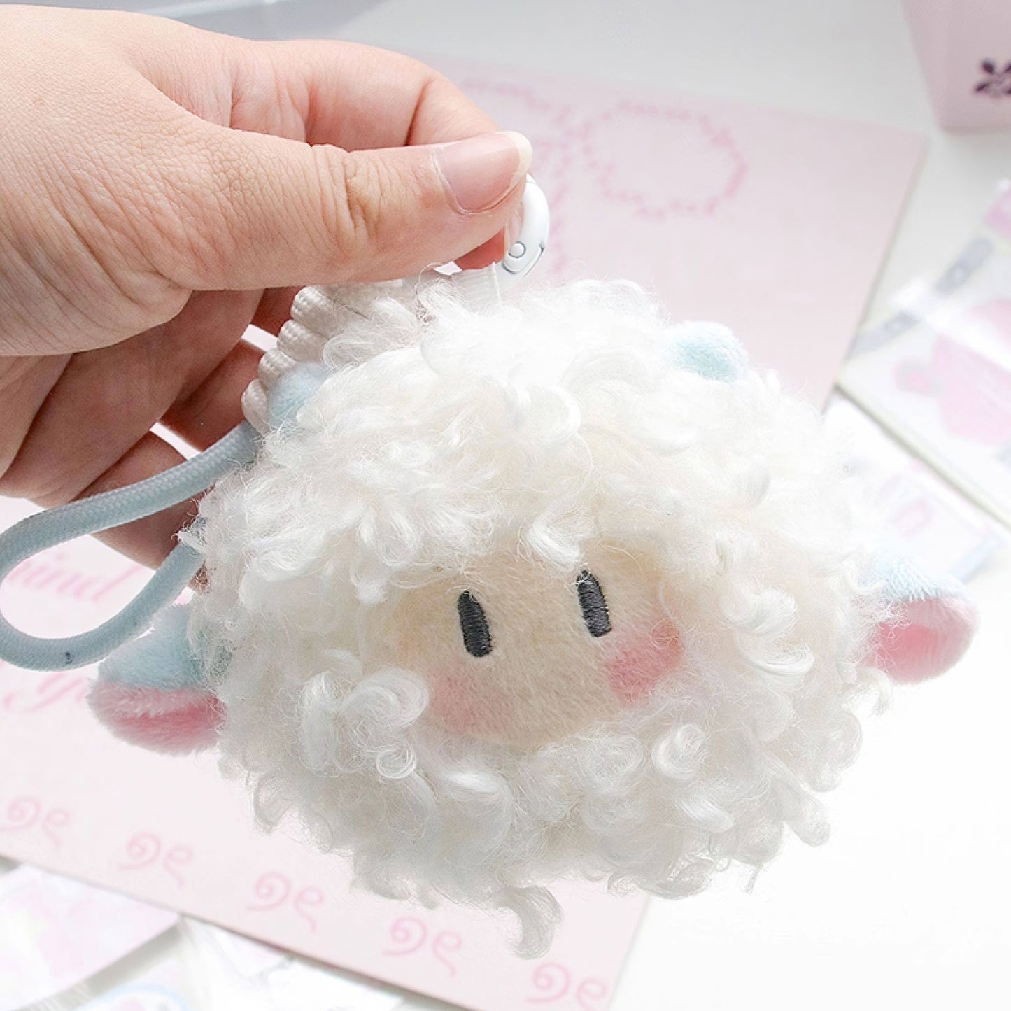 Cute Fluffy Sheep Plush Keychain Bag Charm