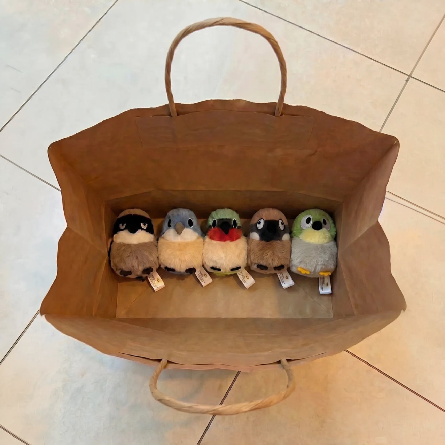 8 Bird Bag Charm Set – Cute Fluffy Bird Plush Keychain Collection