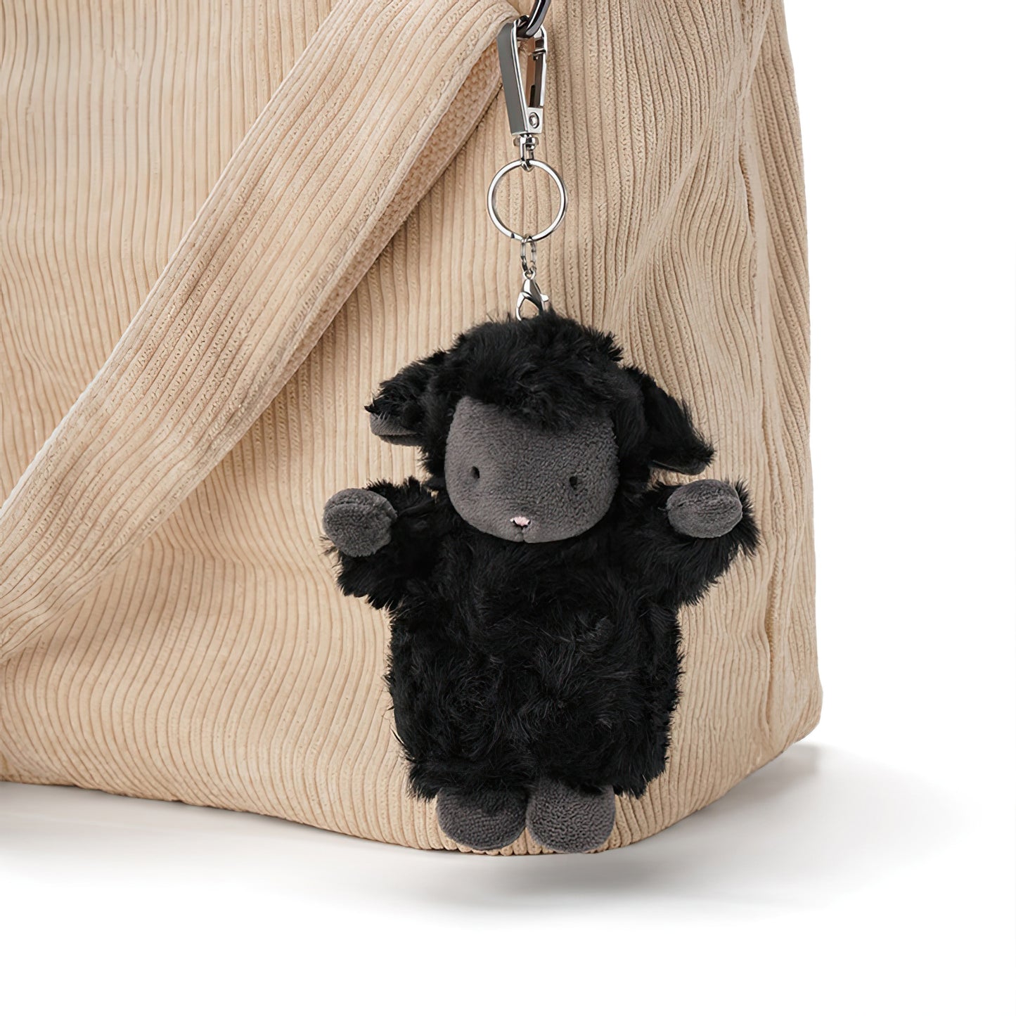 Cute Black Sheep Plush Keychain Bag Charm