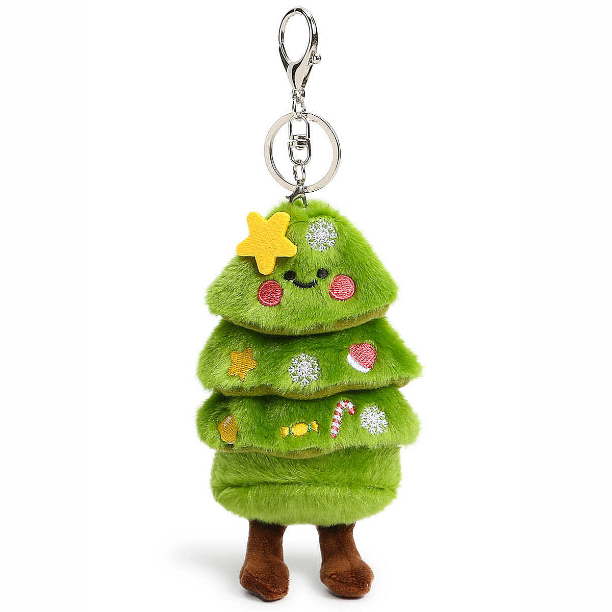 Cute Christmas Tree Plush Keychain Bag Charm