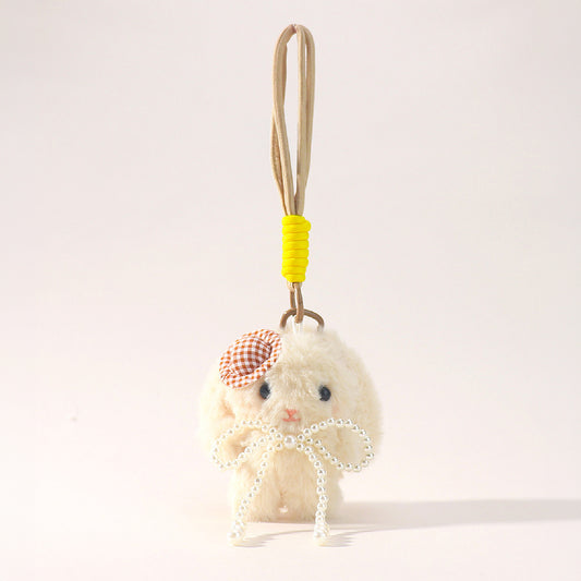 Cute Bowknot Floppy Ear Bunny Plush Keychain Bag Charm