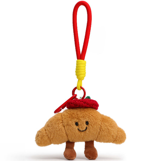 Cute Croissant Plush Keychain Bag Charm