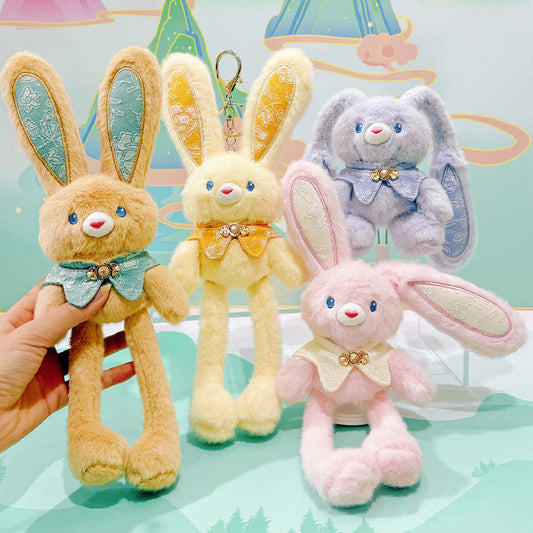 Cute Pull-Ear Bunny Plush Keychain Bag Charm