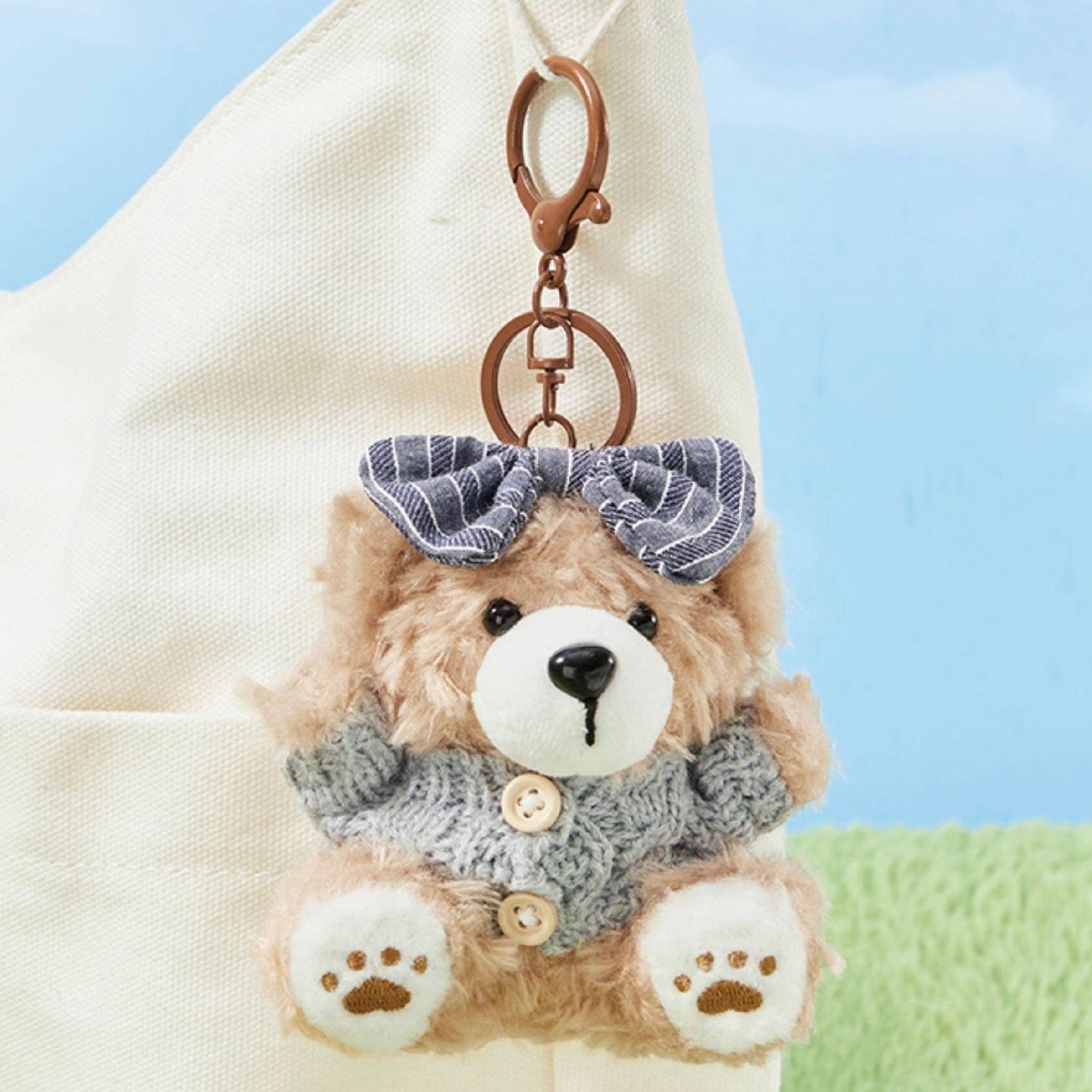 Cute Cookie Bear Plush Keychain Bag Charm
