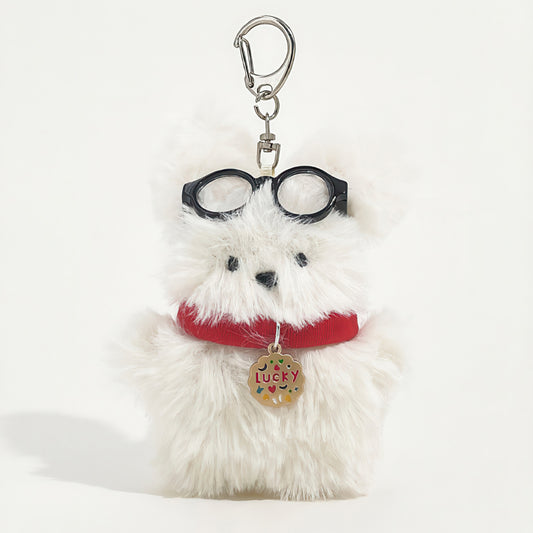 Cute Dragon Dance Puppy Plush Keychain Bag Charm