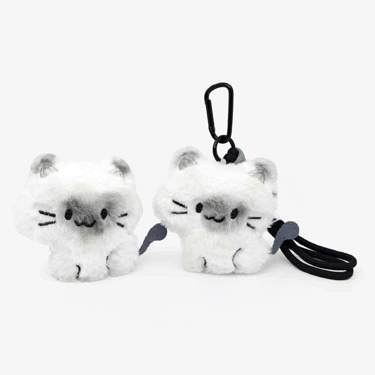 Cute Gray Kitten Plush Keychain Bag Charm