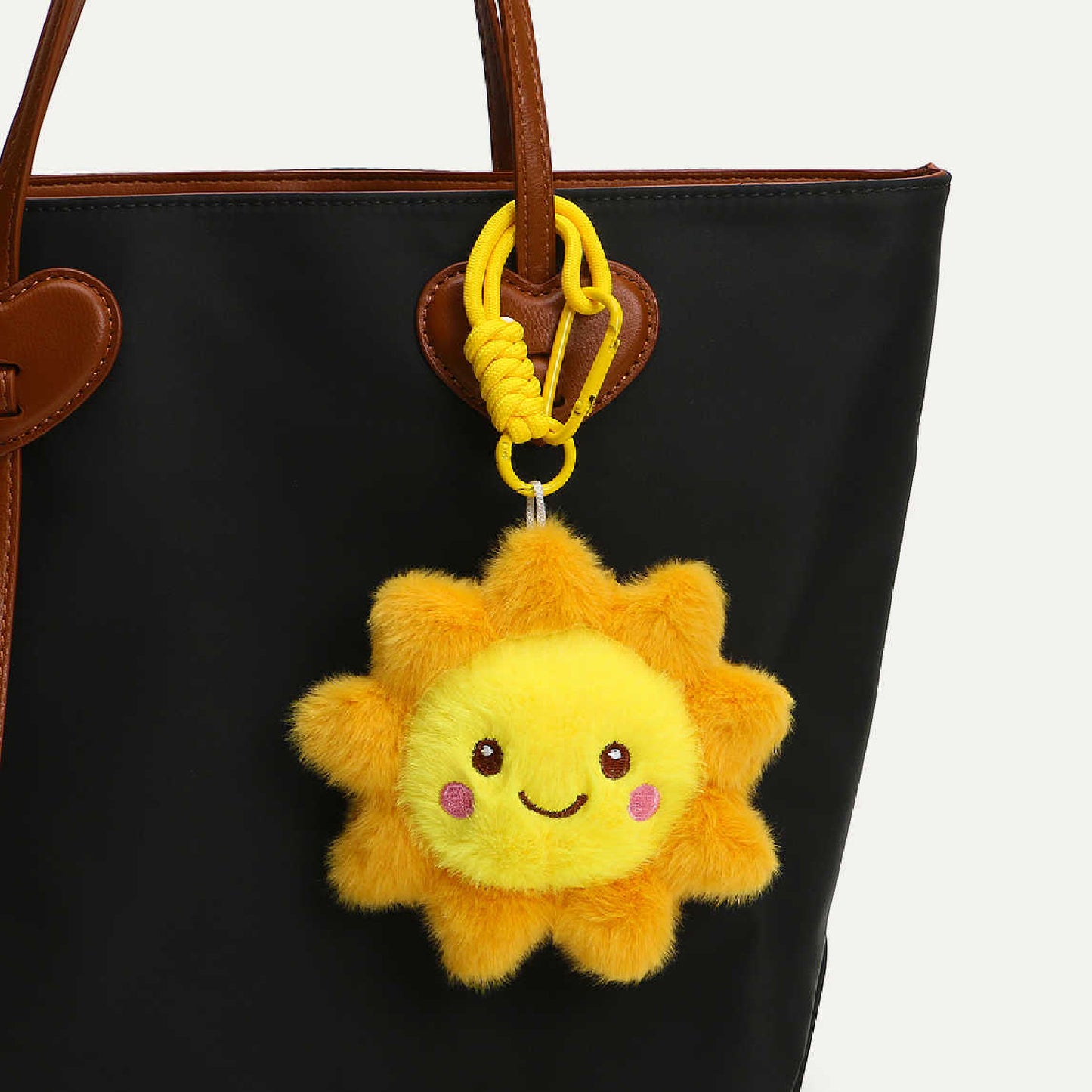 Cute Smiling Sun Plush Keychain Bag Charm
