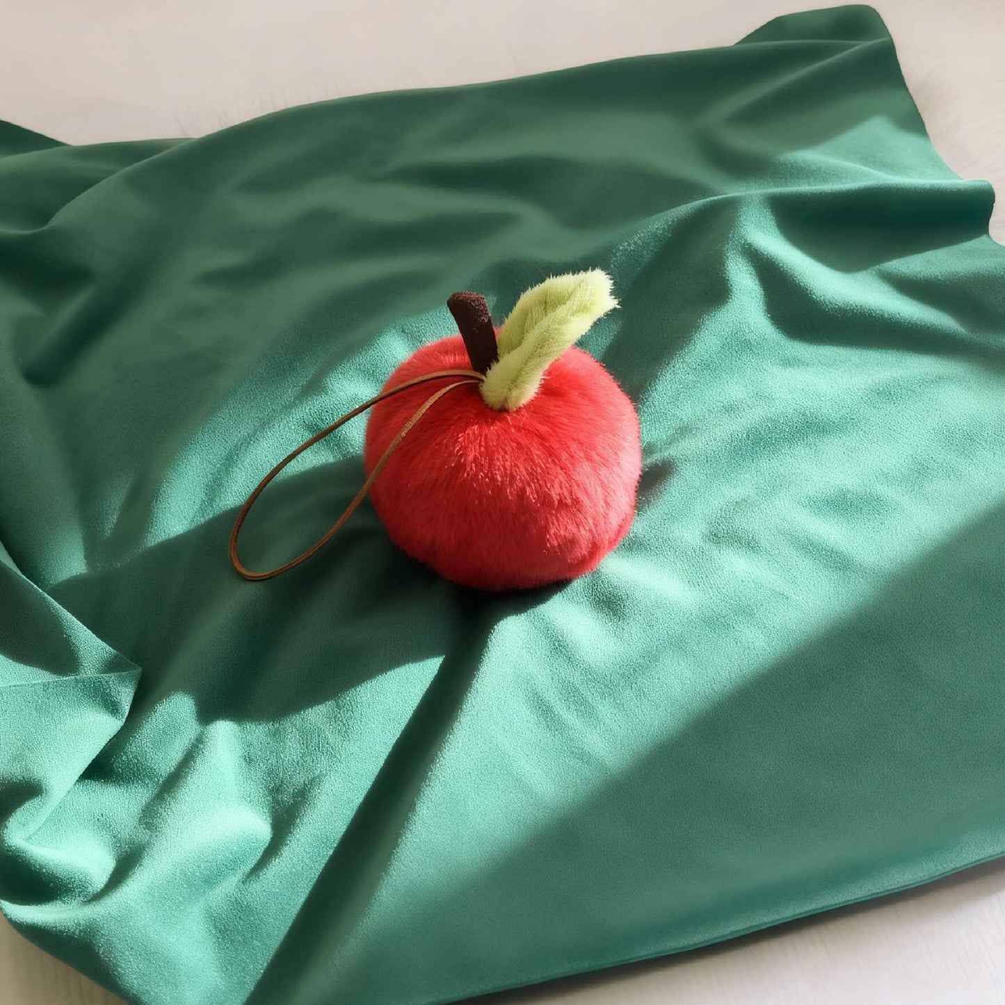 Cute Red Apple Plush Keychain Bag Charm