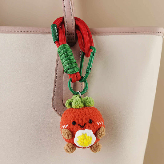 Cute Tomato Egg Plush Keychain Bag Charm