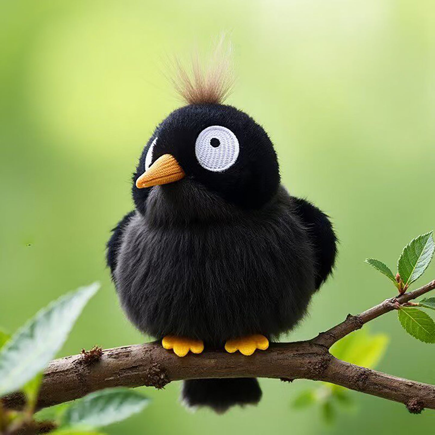 Cute Crested Myna Plush Keychain Bag Charm