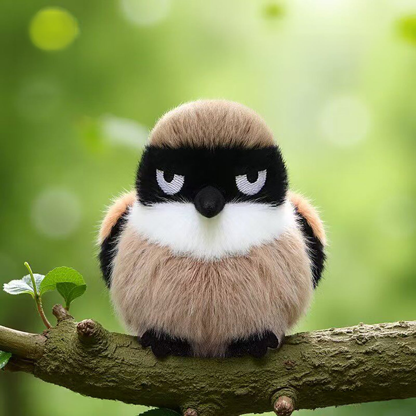 Cute Rufous‑Backed Shrike Plush Keychain Bag Charm