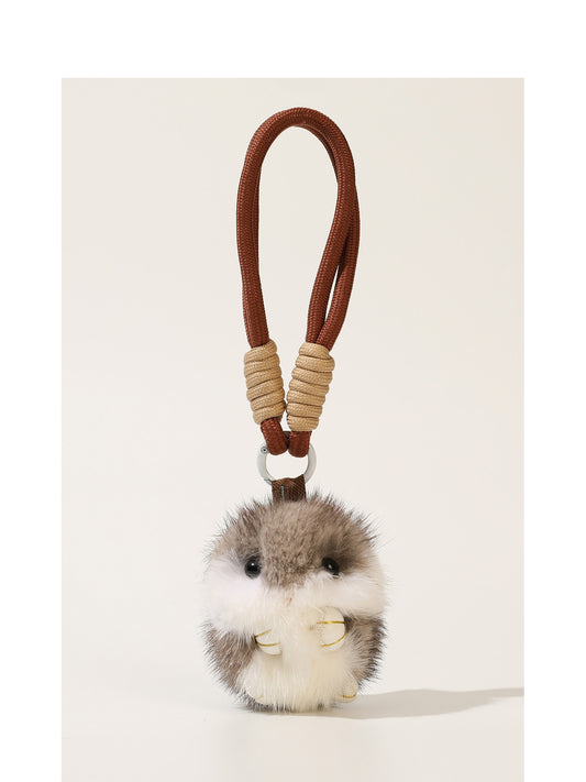 Fluffy Hamster Pom-Pom Plush charm– Your Tiny Bundle of Joy