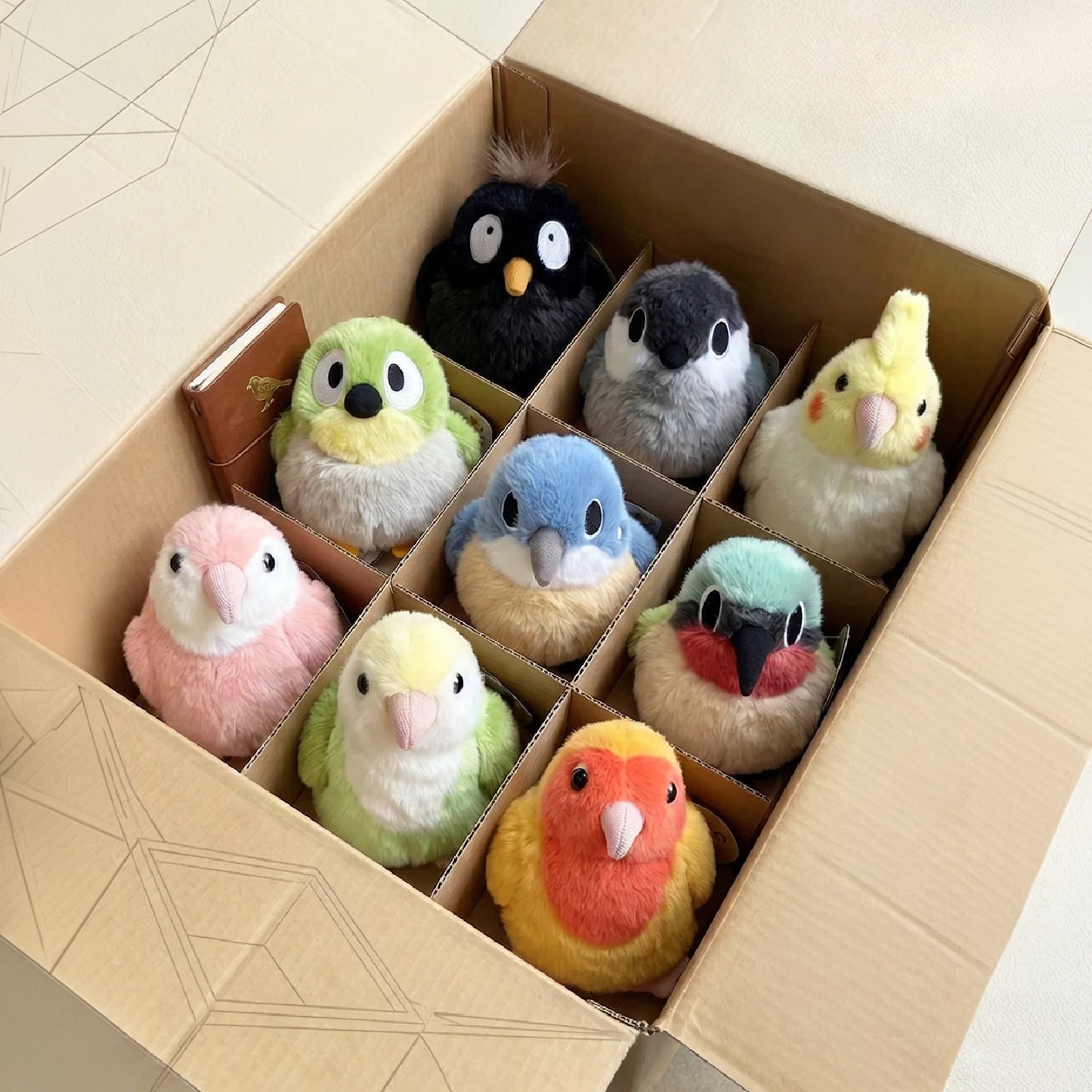 8 Bird Bag Charm Set – Cute Fluffy Bird Plush Keychain Collection