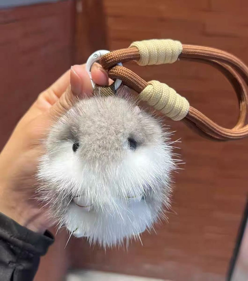 Fluffy Hamster Pom-Pom Plush charm– Your Tiny Bundle of Joy