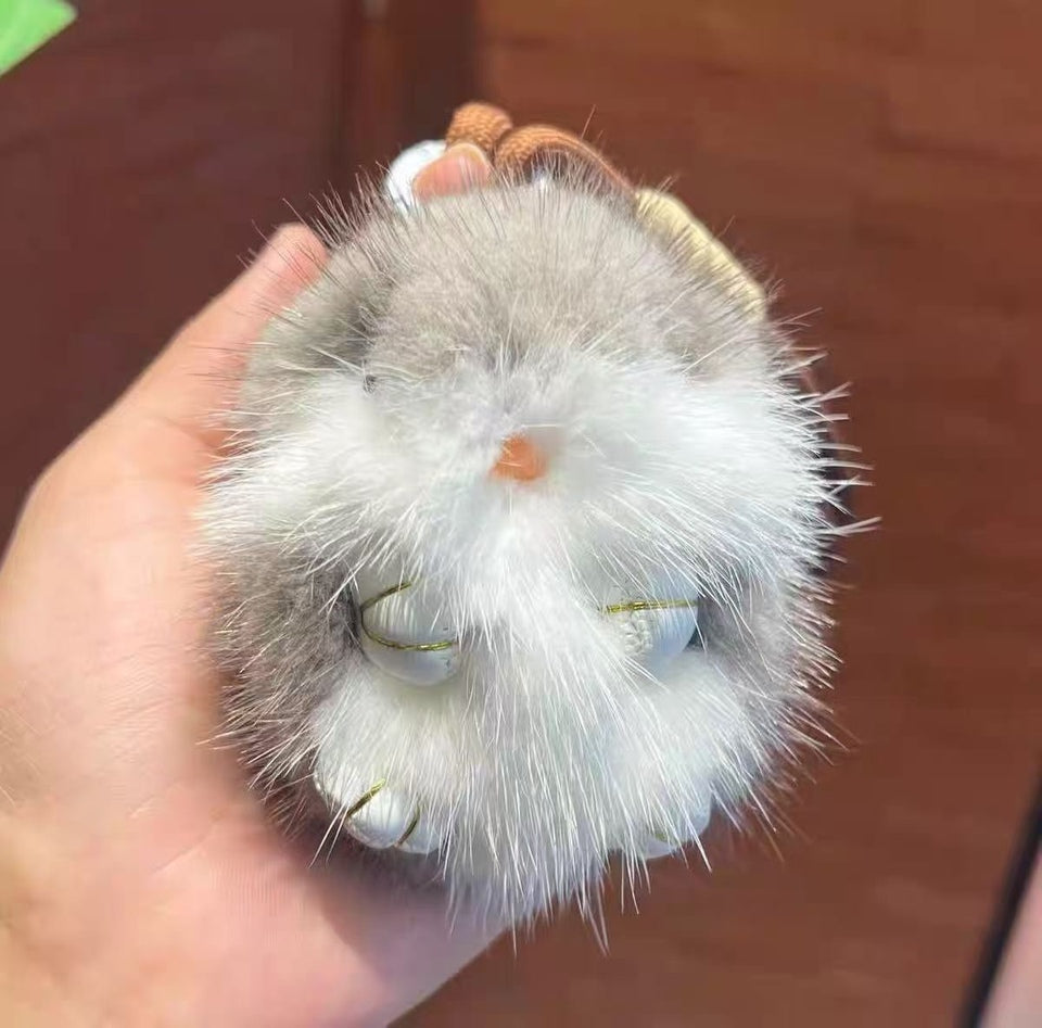 Fluffy Hamster Pom-Pom Plush charm– Your Tiny Bundle of Joy
