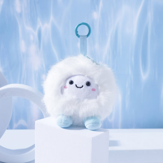 Cute Plush Snowball Keychain Bag Charm