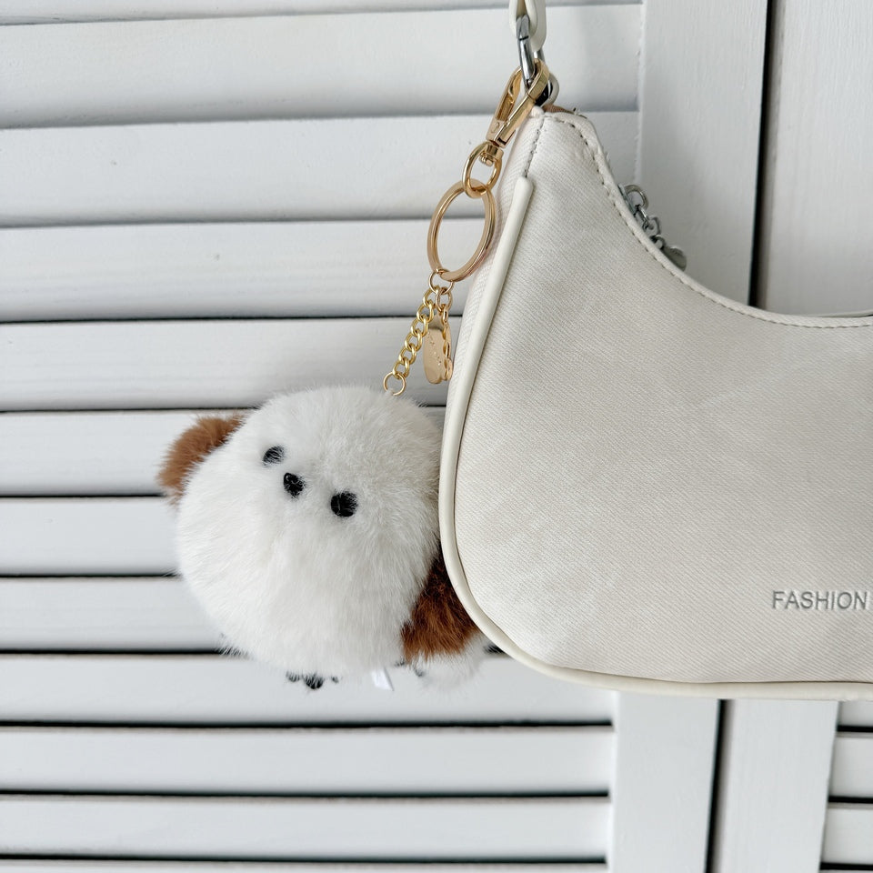 Chubby Fluffy Bird Pom-Pom Plush Charm – Pocket-Sized Kawaii Happiness