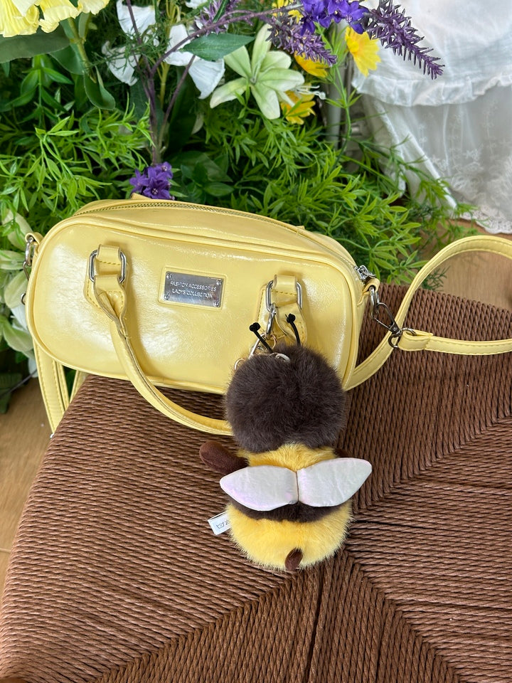 Fluffy Bumblebee Pom-Pom Plush charm– Sweet Buzz of Cuteness
