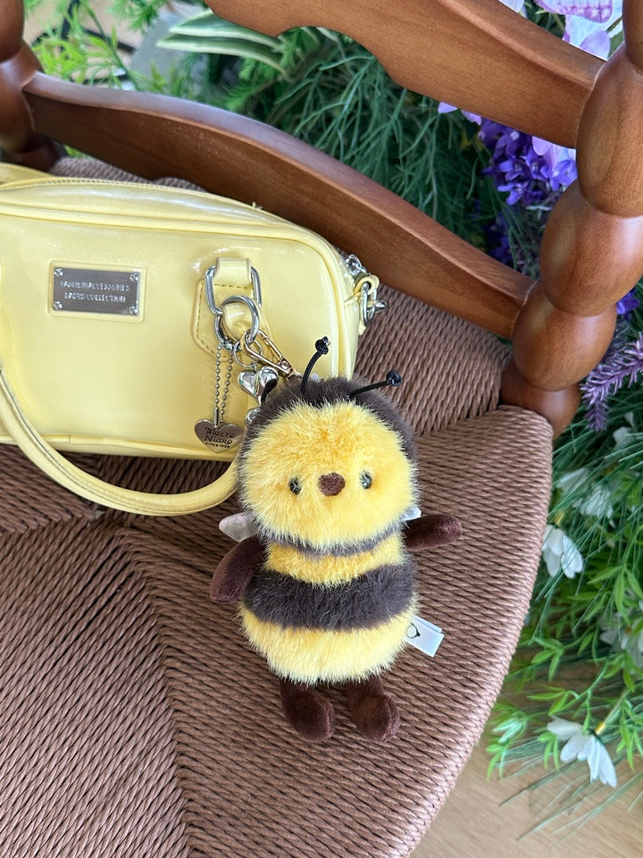 Fluffy Bumblebee Pom-Pom Plush charm– Sweet Buzz of Cuteness