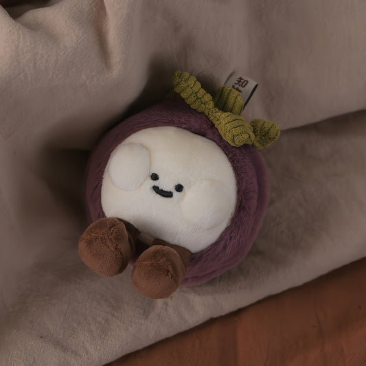 Cute Mangosteen Plush Keychain Bag Charm