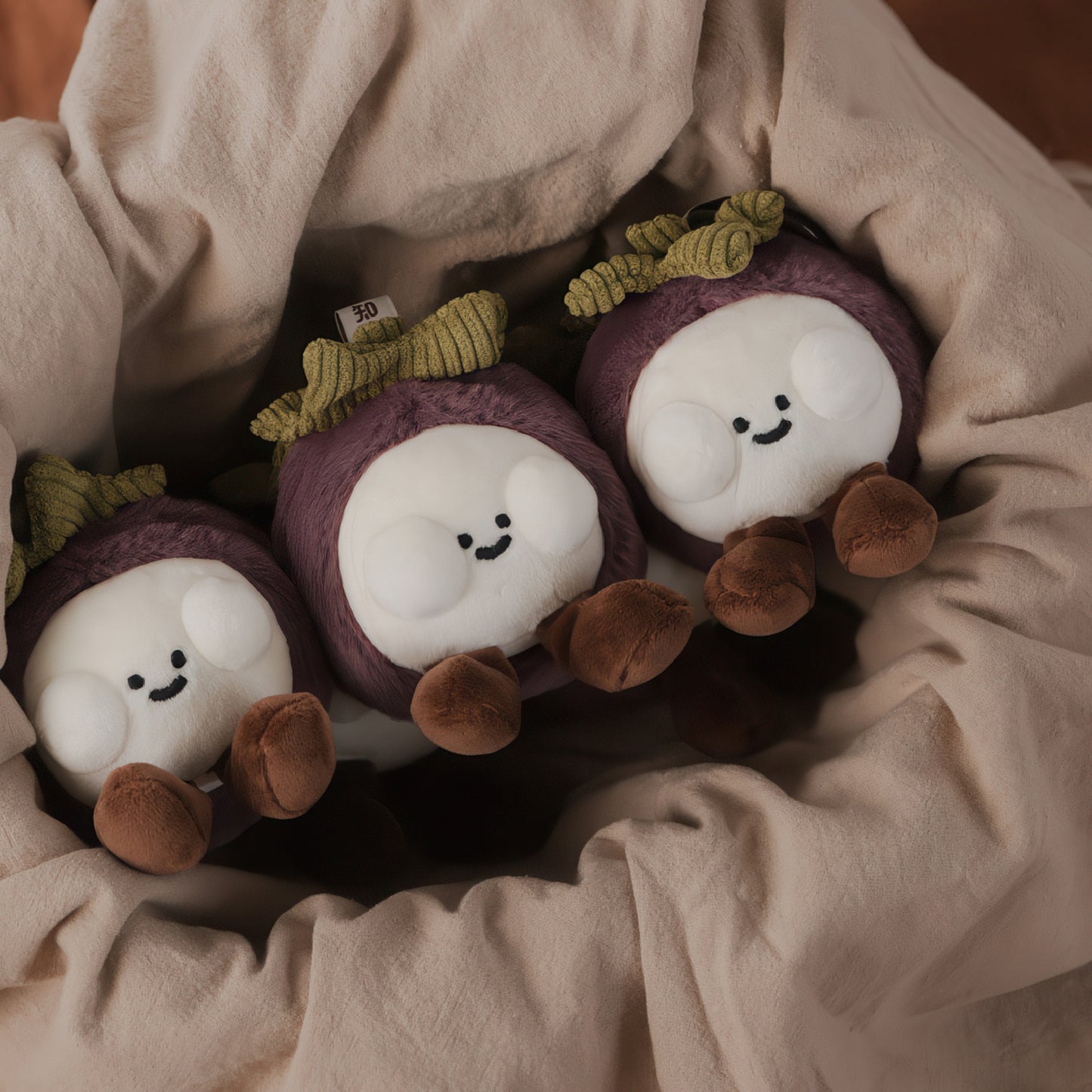 Cute Mangosteen Plush Keychain Bag Charm