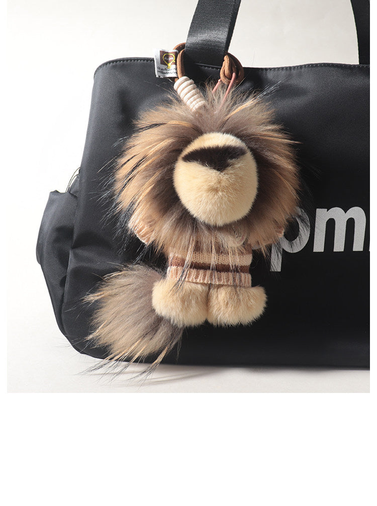 Majestic Fluffy Lion Pom-Pom Pulsh Charm– The King of Cuteness Roars!