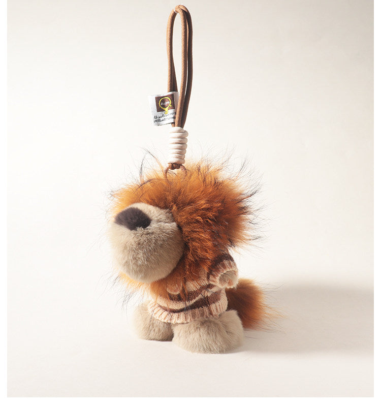 Majestic Fluffy Lion Pom-Pom Pulsh Charm– The King of Cuteness Roars!