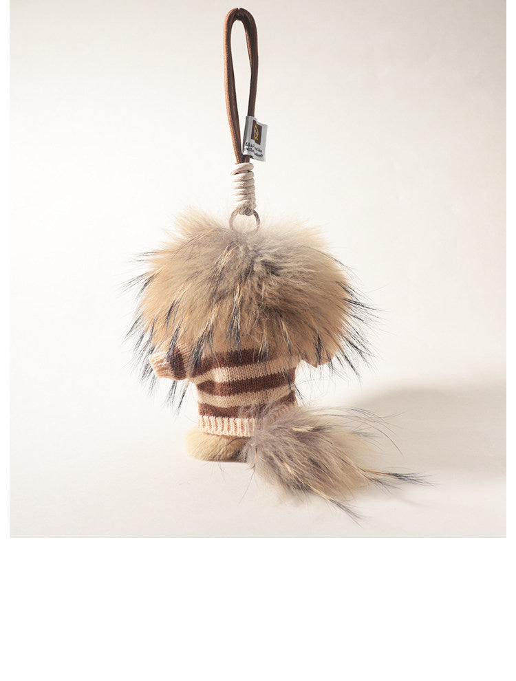 Majestic Fluffy Lion Pom-Pom Pulsh Charm– The King of Cuteness Roars!