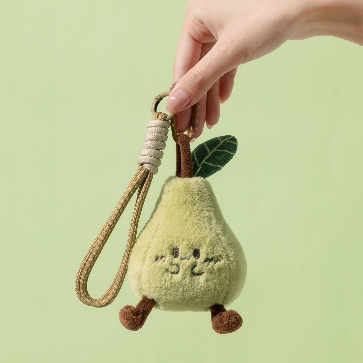 Cute Pear Plush Keychain Stress Relief Bag Charm