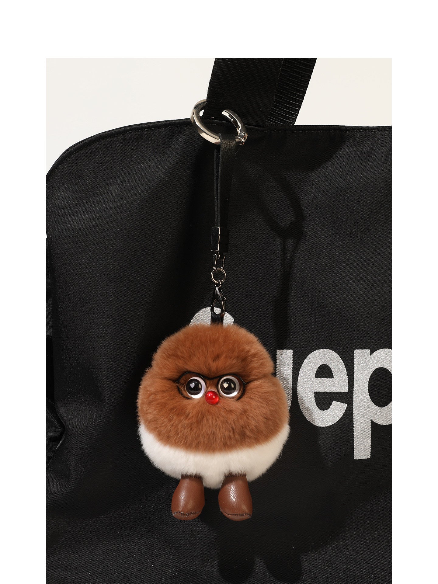 Fluffy Chestnut Bird Pom-Pom Plush Charm– Big-Eyed Nutty Cuteness Overload