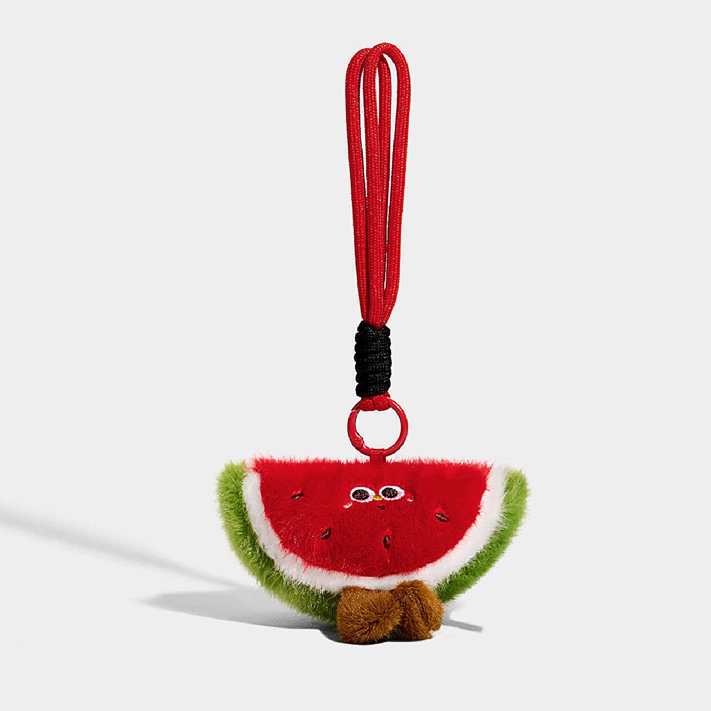 Cute Smiling Watermelon Plush Keychain Bag Charm