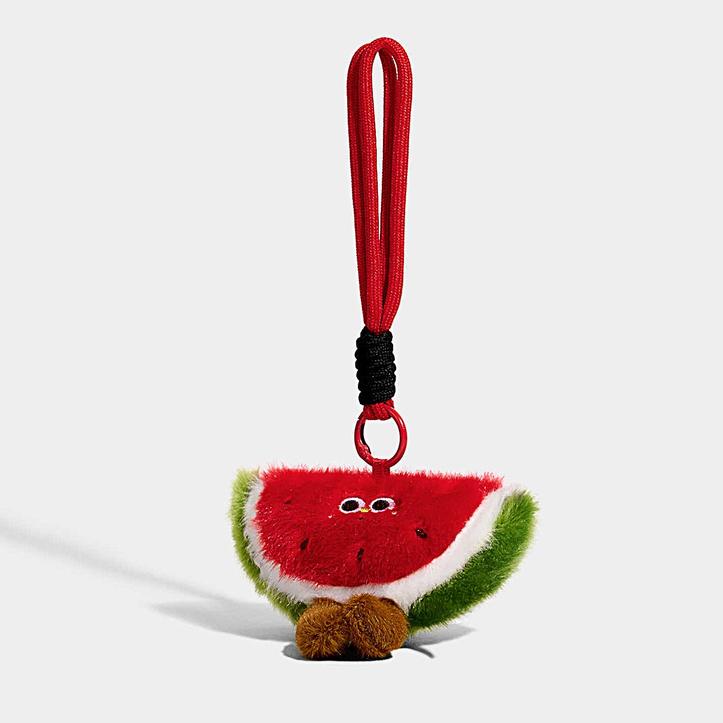 Cute Smiling Watermelon Plush Keychain Bag Charm