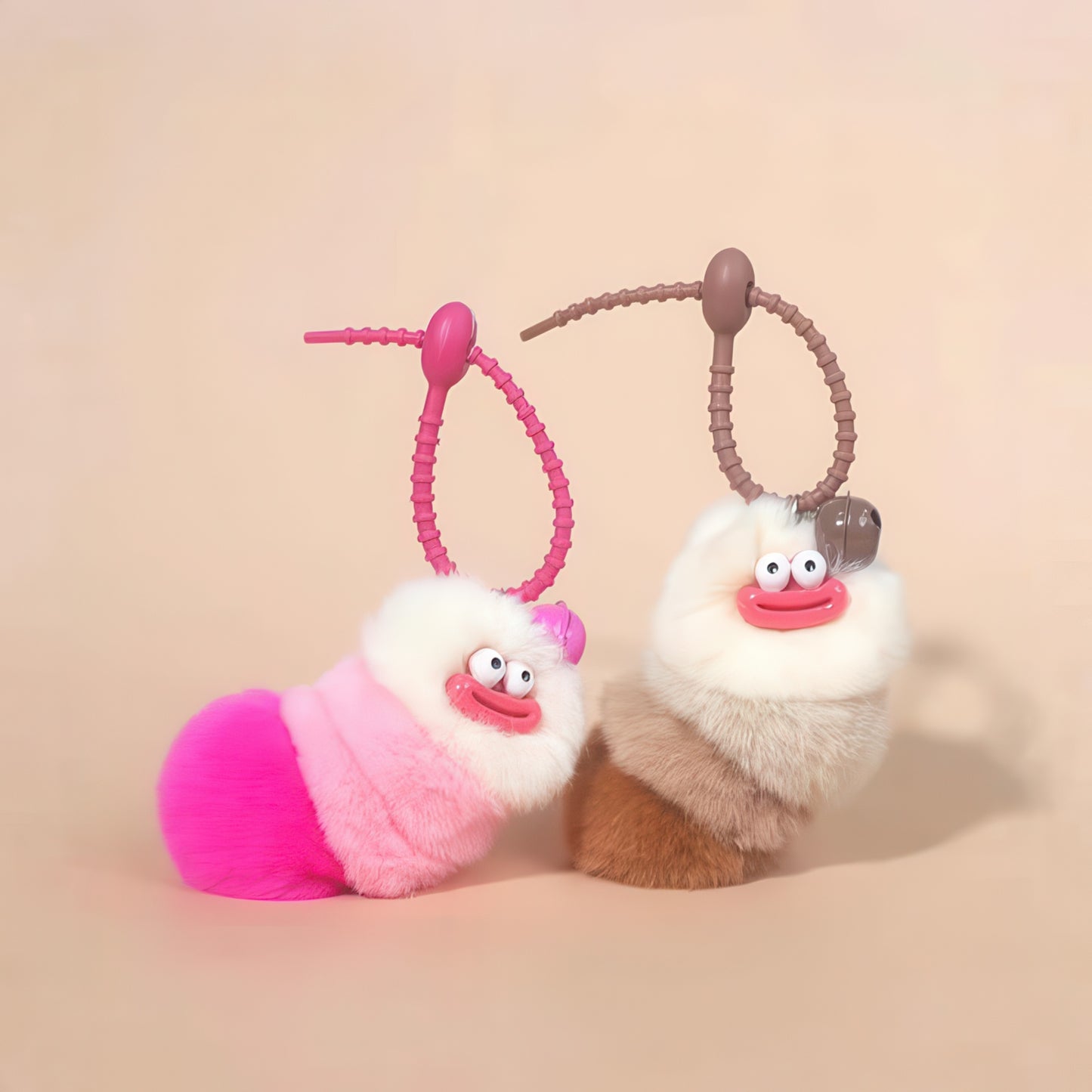 Ugly-Cute Caterpillar Plush Keychain Bag Charm