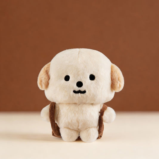 Cute Farmer Puppy Plush Keychain Bag Charm
