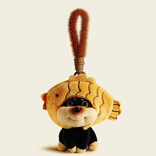 Cute Taiyaki Dog Plush Keychain Bag Charm
