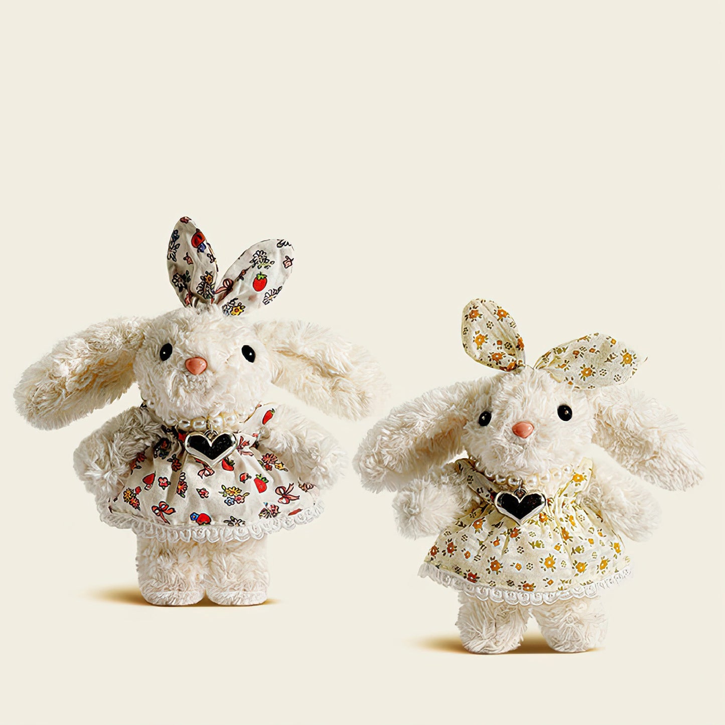 Cute Floral Lop Ear Bunny Plush Keychain Bag Charm
