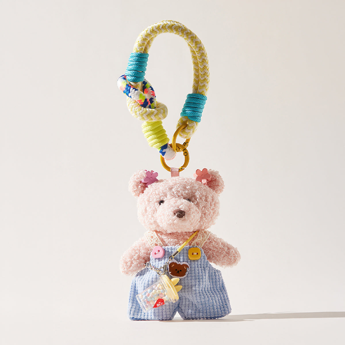 Cute Pilot Teddy Bear Plush Keychain Bag Charm