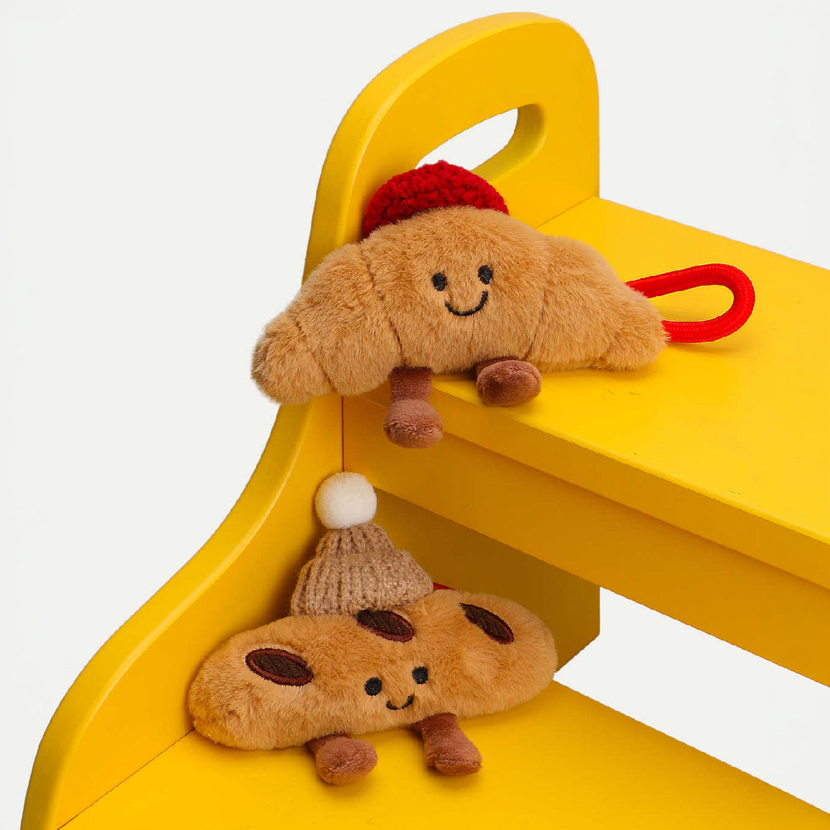 Cute Croissant Plush Keychain Bag Charm