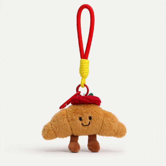 Cute Croissant Plush Keychain Bag Charm