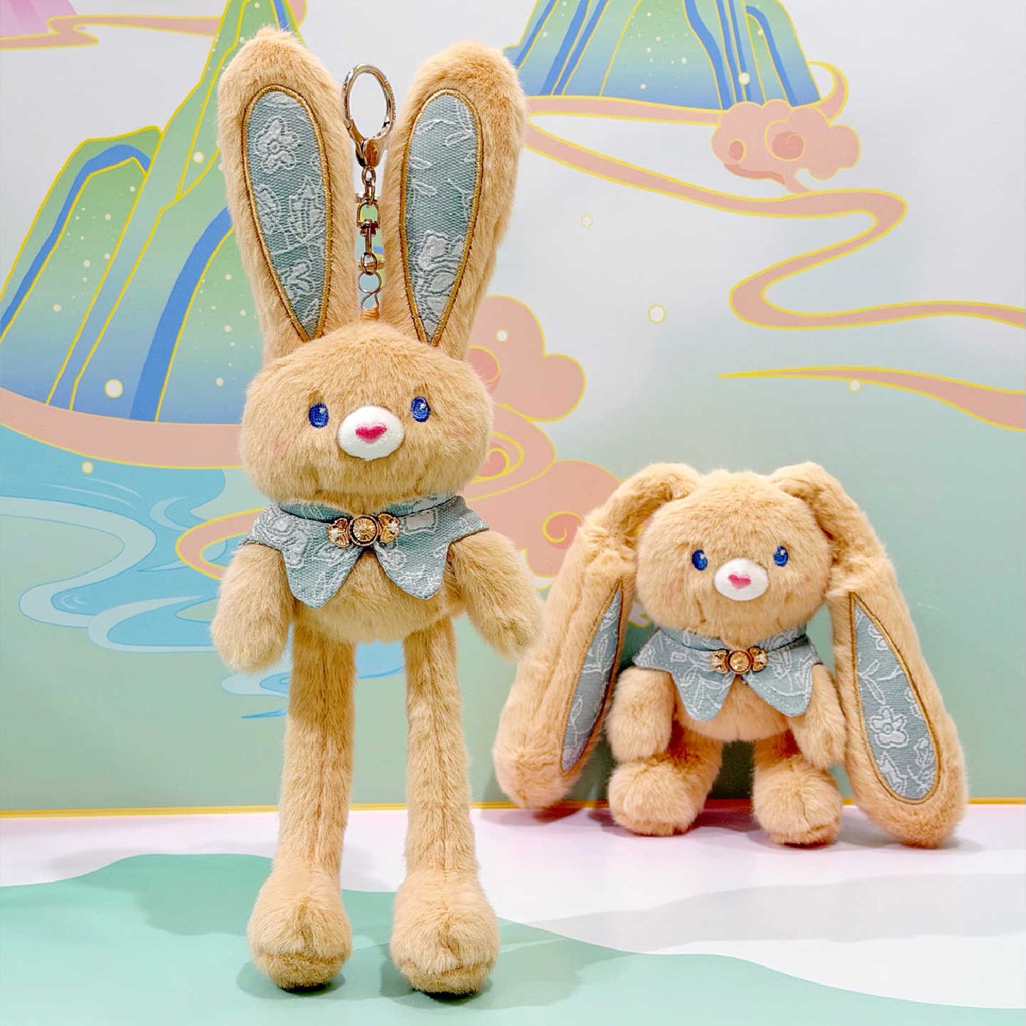Cute Pull-Ear Bunny Plush Keychain Bag Charm
