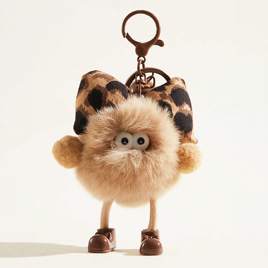 Cute Little Coal Ball Plush Keychain Bag Charm