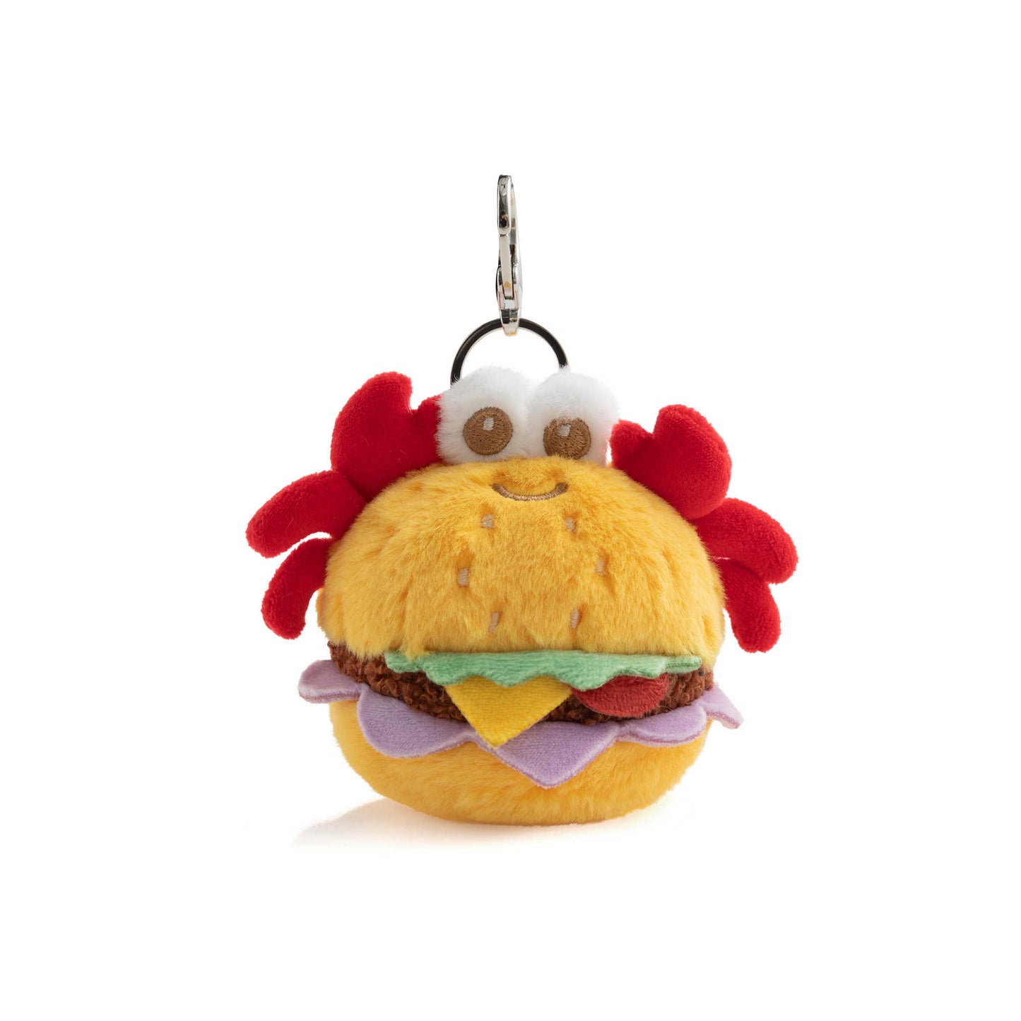 Cute Crab Burger Plush Keychain Bag Charm
