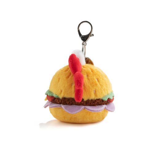Cute Crab Burger Plush Keychain Bag Charm