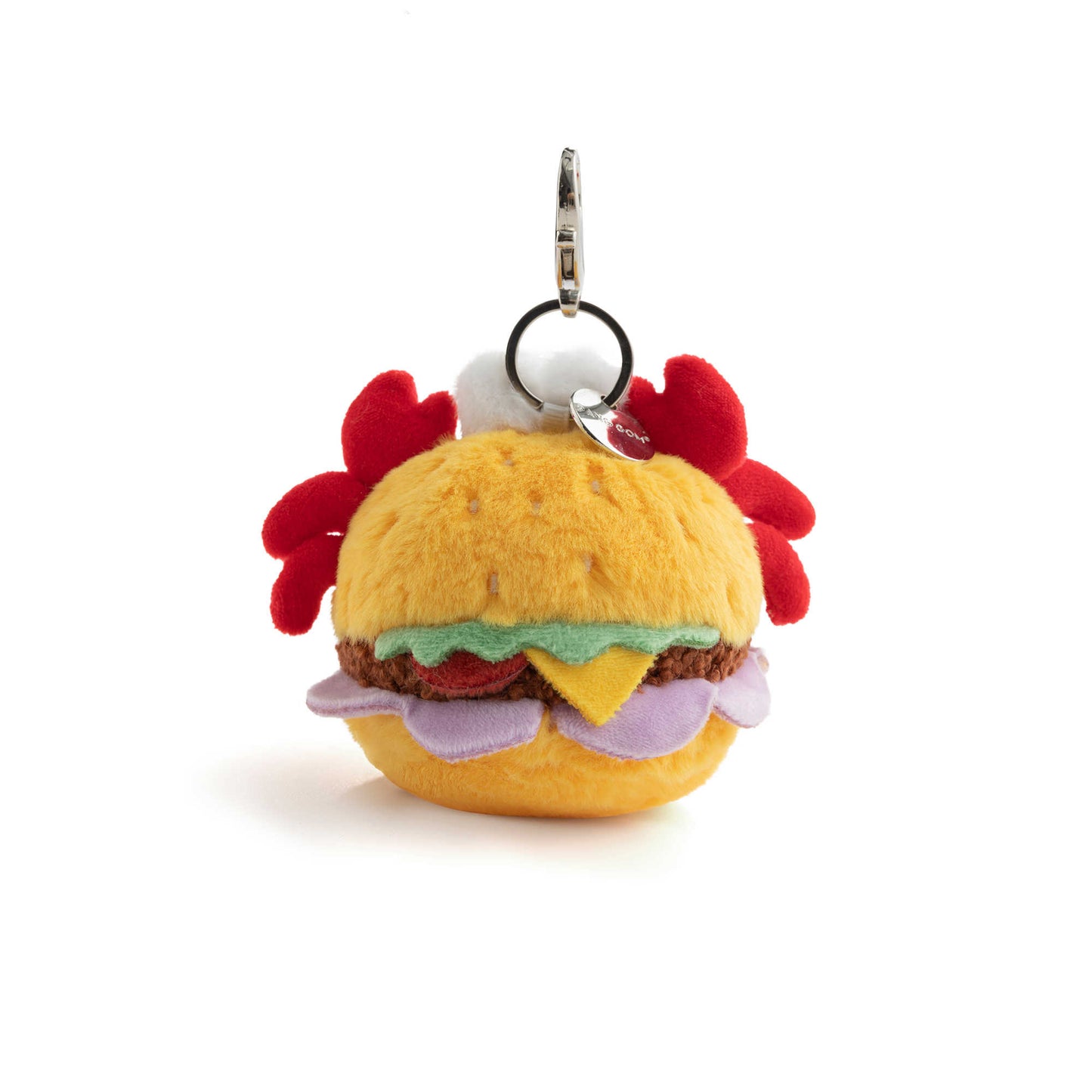 Cute Crab Burger Plush Keychain Bag Charm