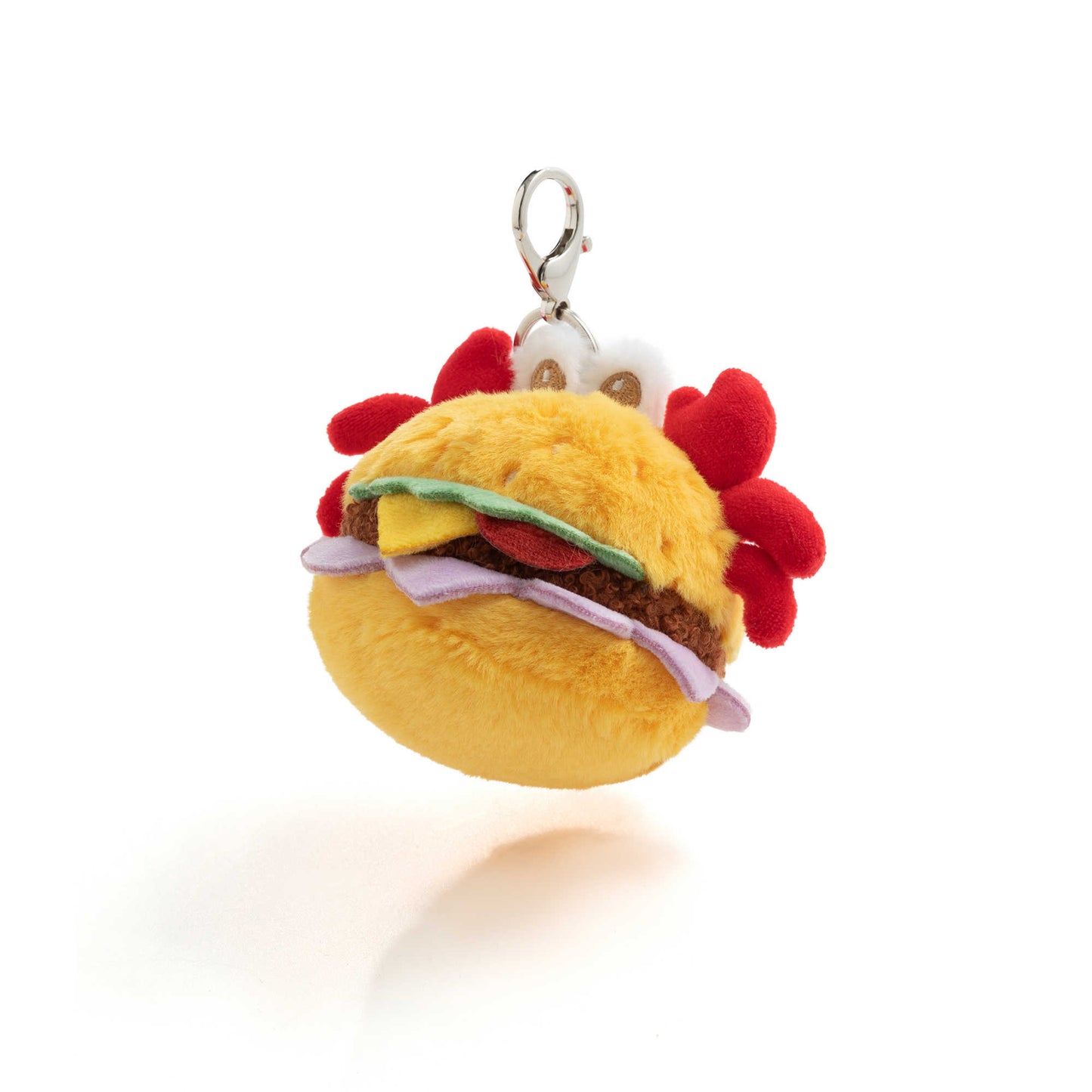 Cute Crab Burger Plush Keychain Bag Charm